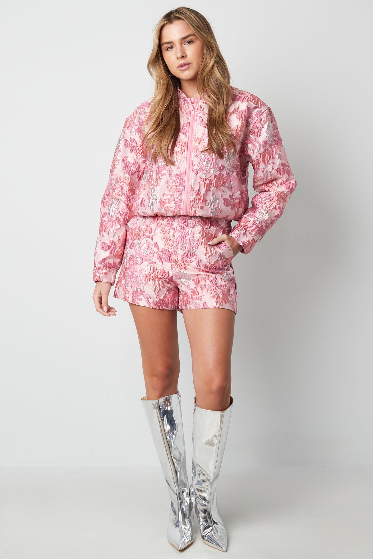 Bloemen shorts roze