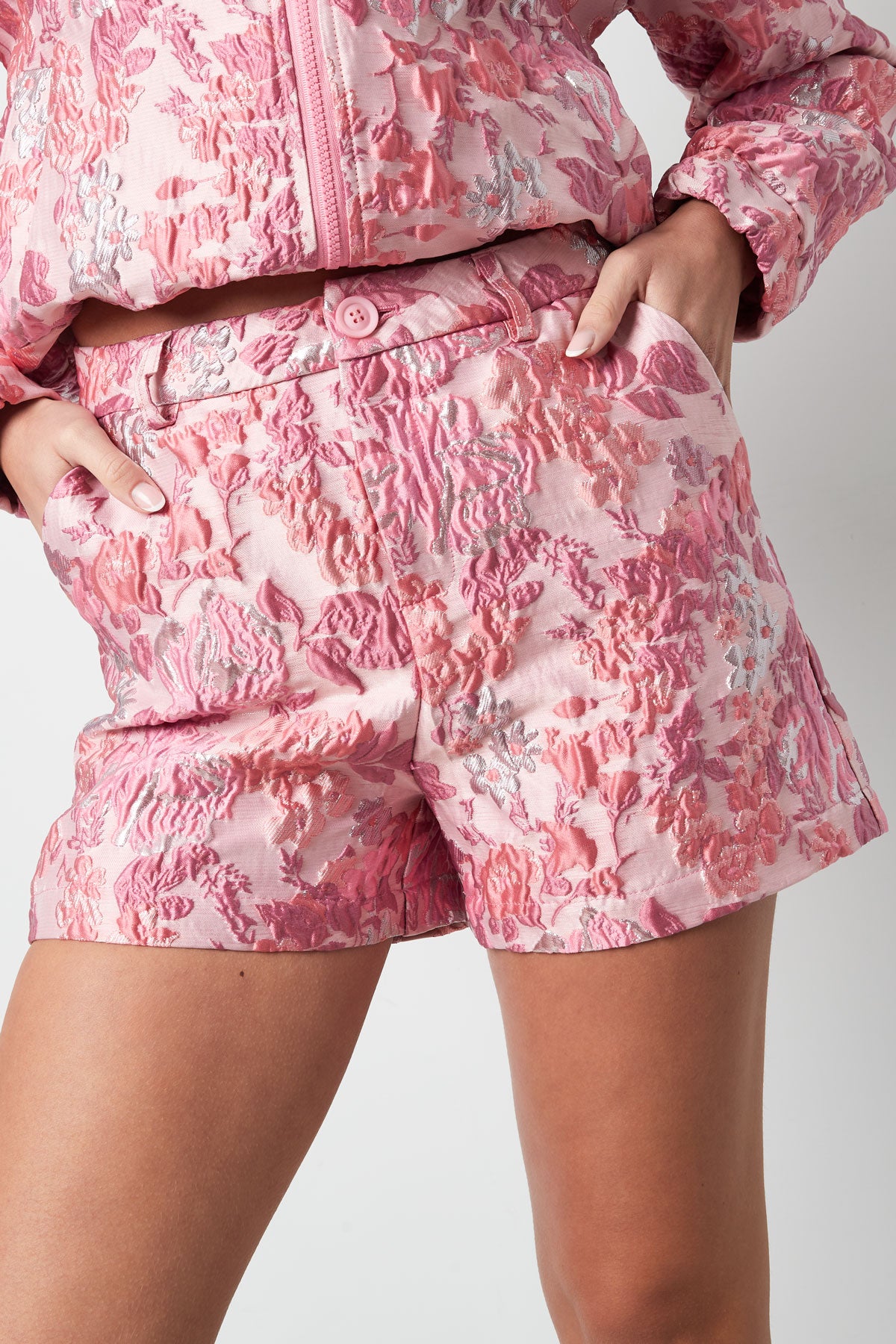 Bloemen shorts roze