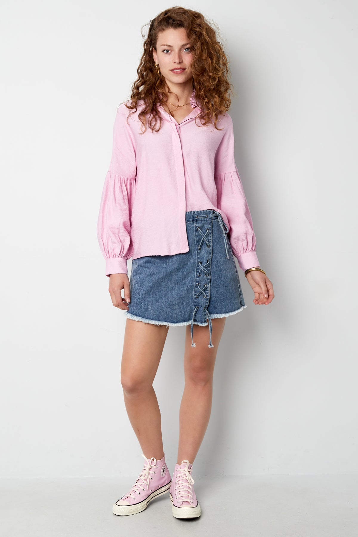 Blouse love roze