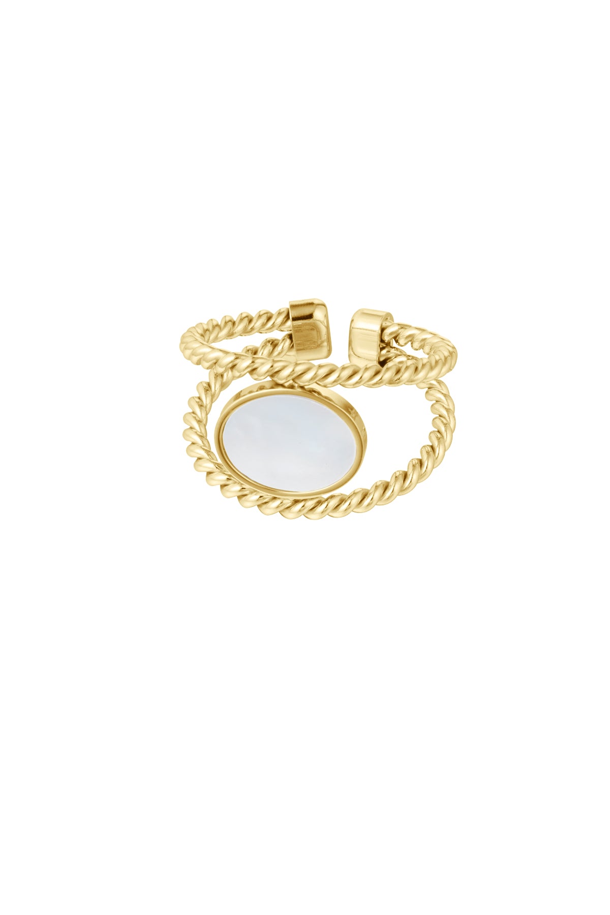 Ring gedraaid met zeeschelp