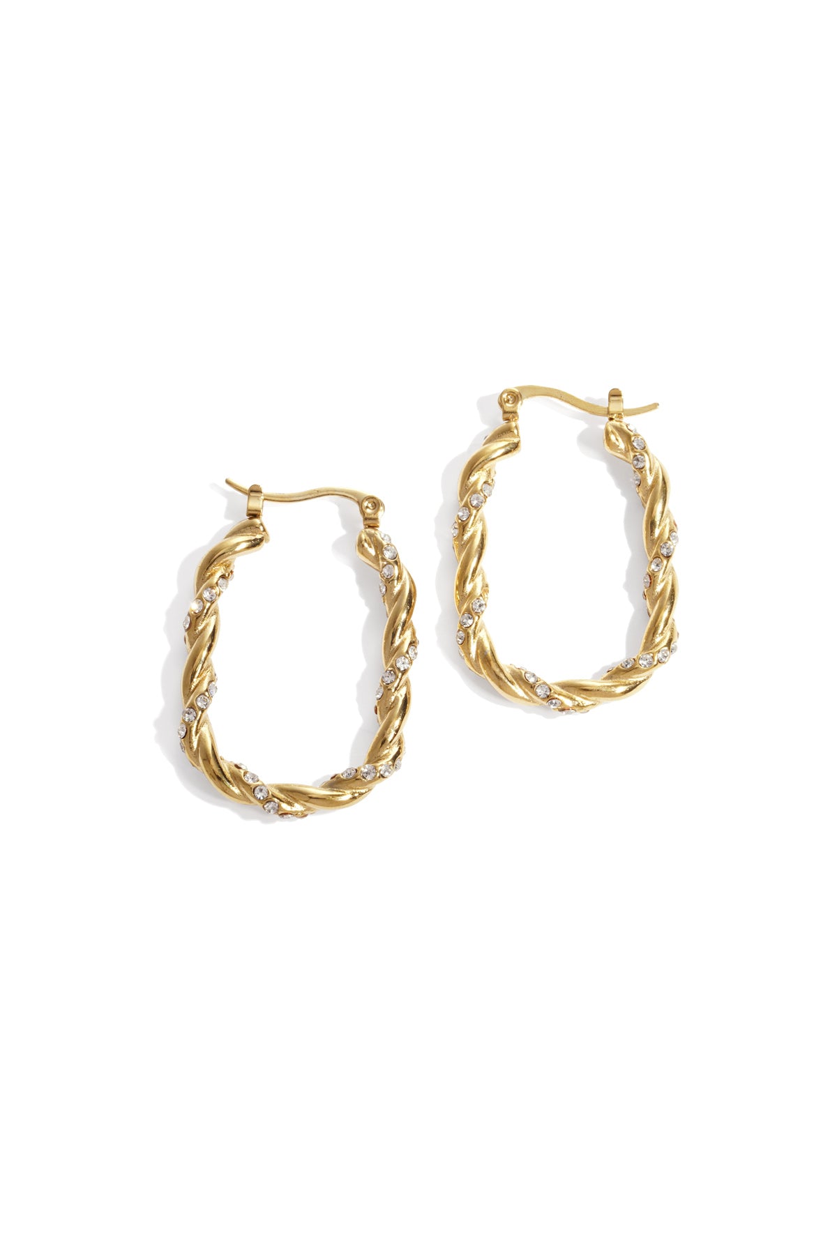 Oorbellen twisted sparkle hoop
