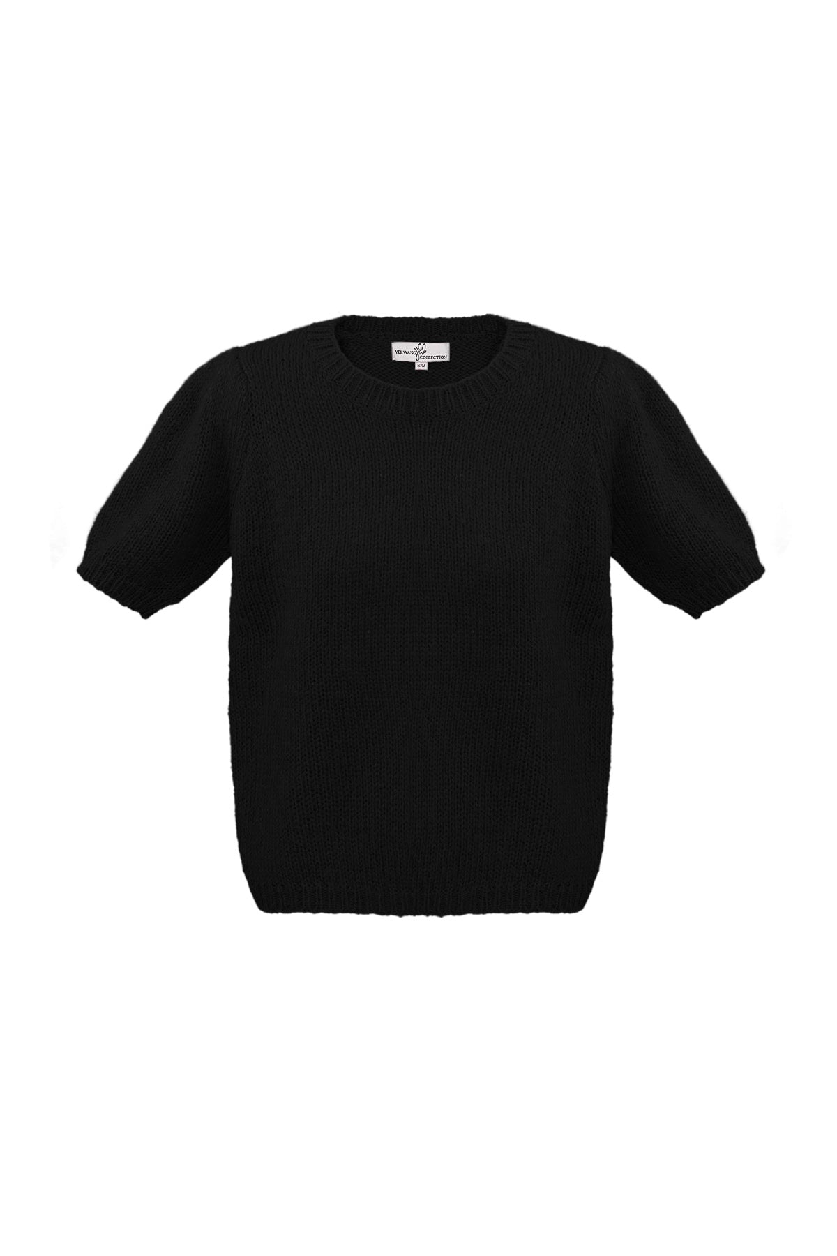 Basic shirt with puffed sleeves black
