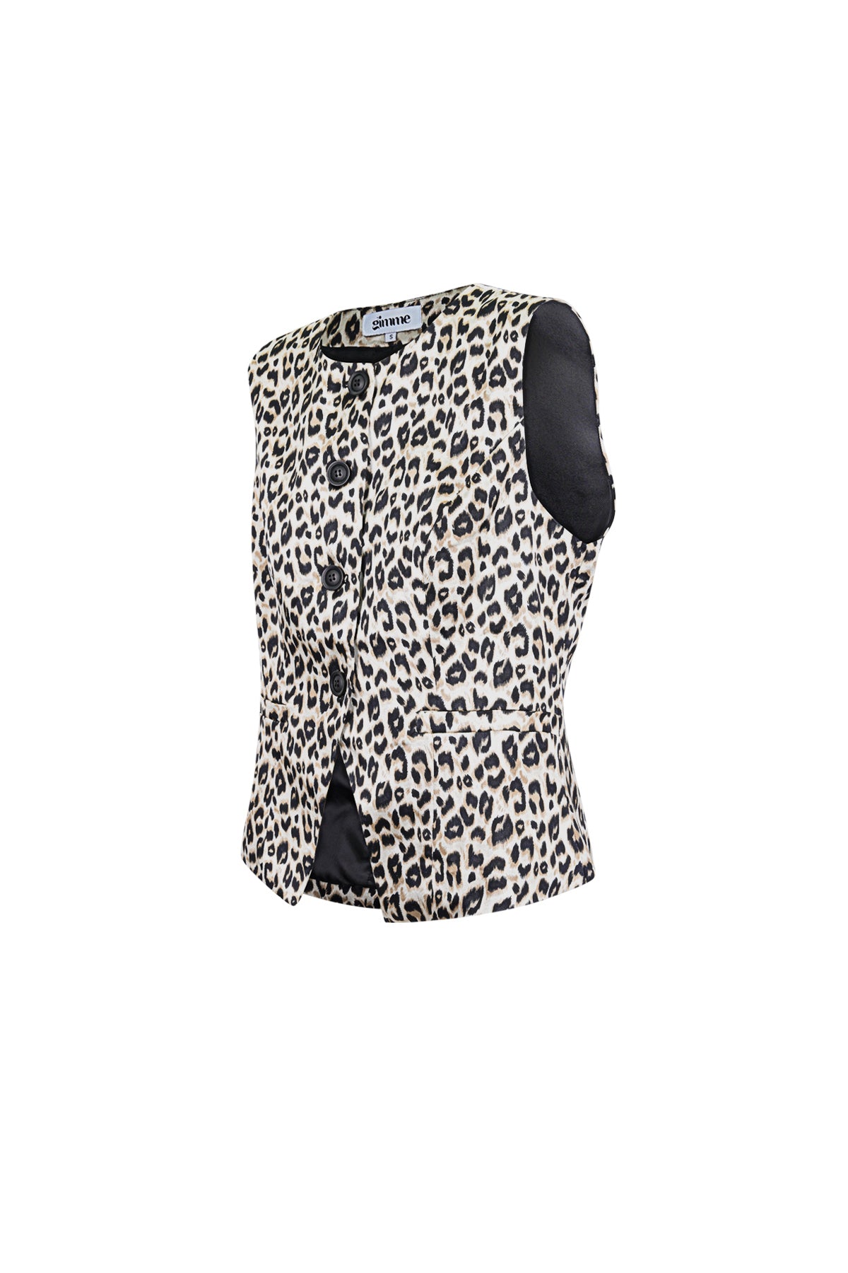 Mouwloze top panterprint