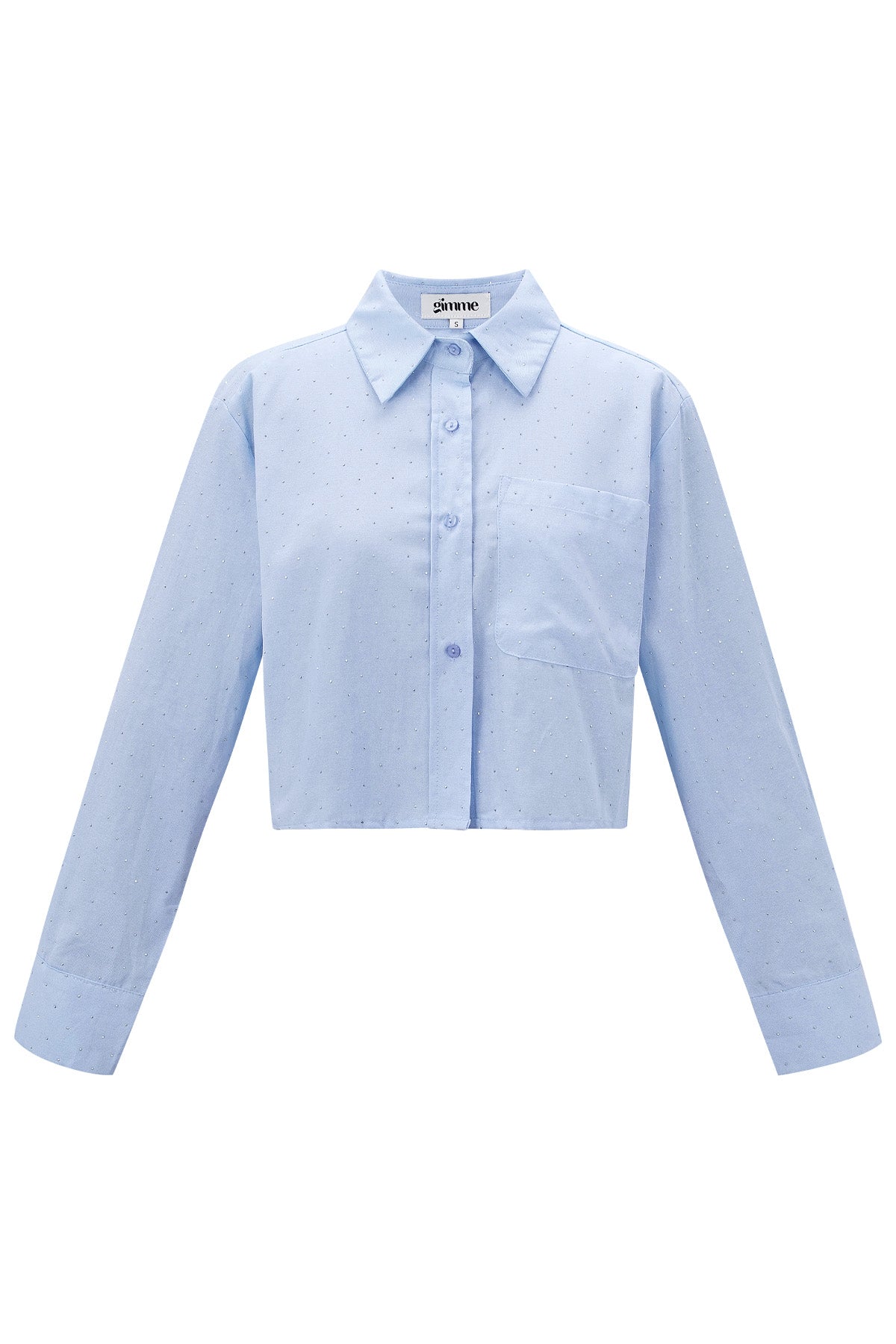Cropped blouse met steentjes