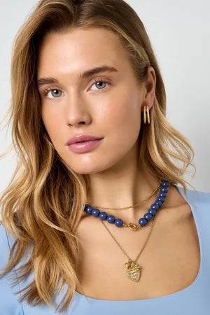 Ketting babyblauw kralen