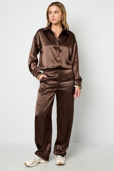 Broek silk bruin