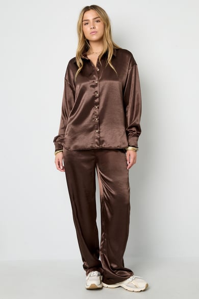 Broek silk bruin