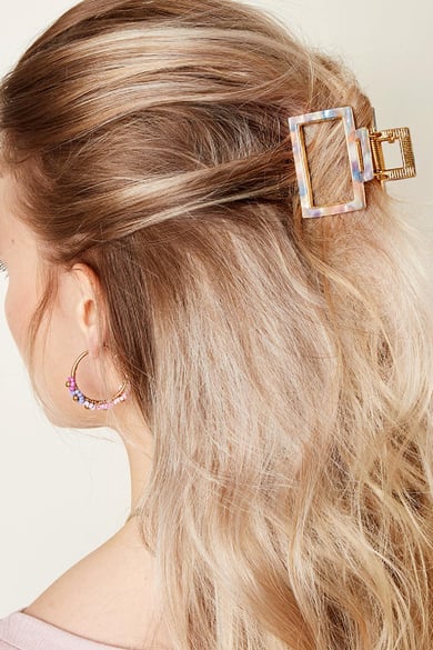 Haarklip goud marble