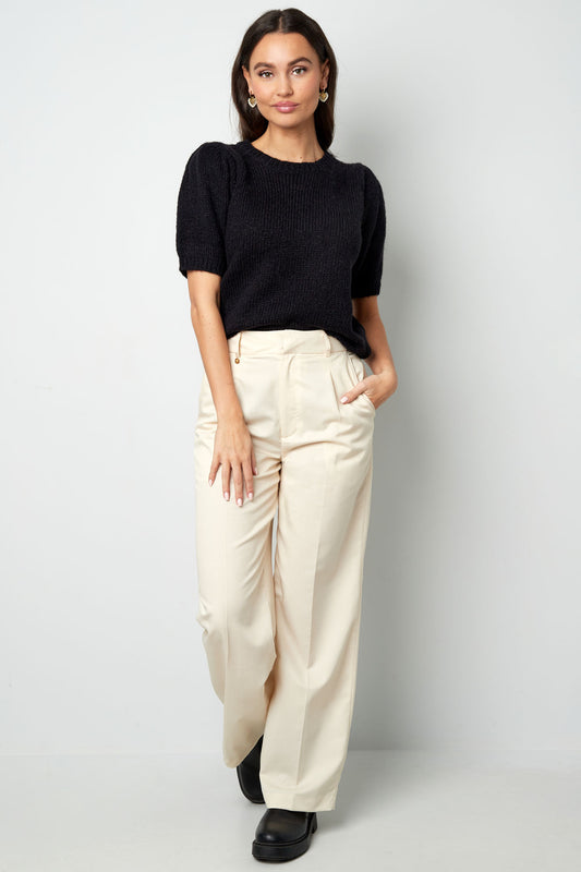 Basic shirt with puffed sleeves black