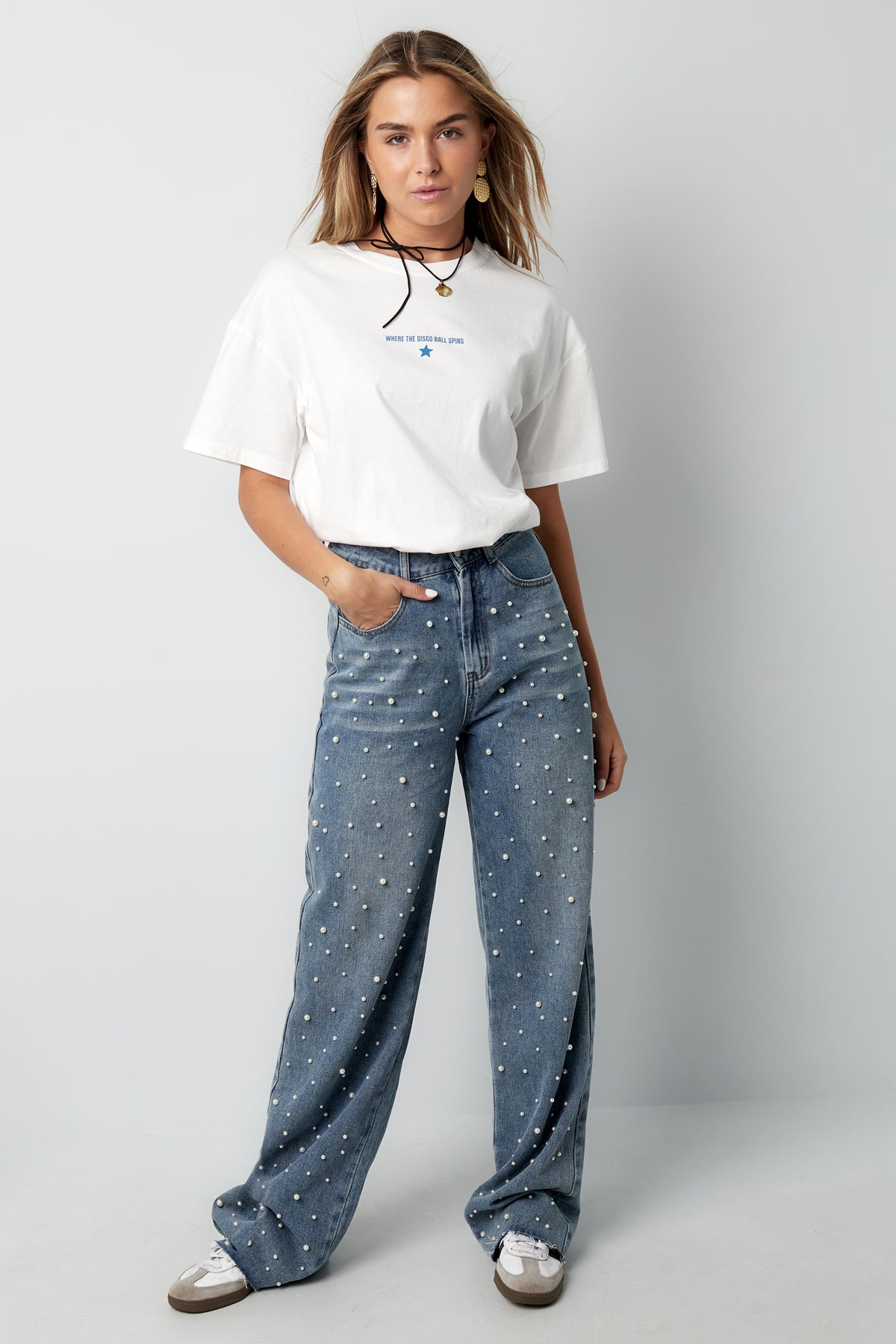 Broek denim pearl adoration