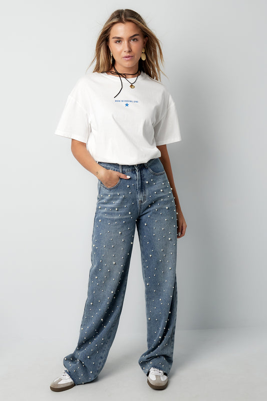 Broek denim pearl adoration