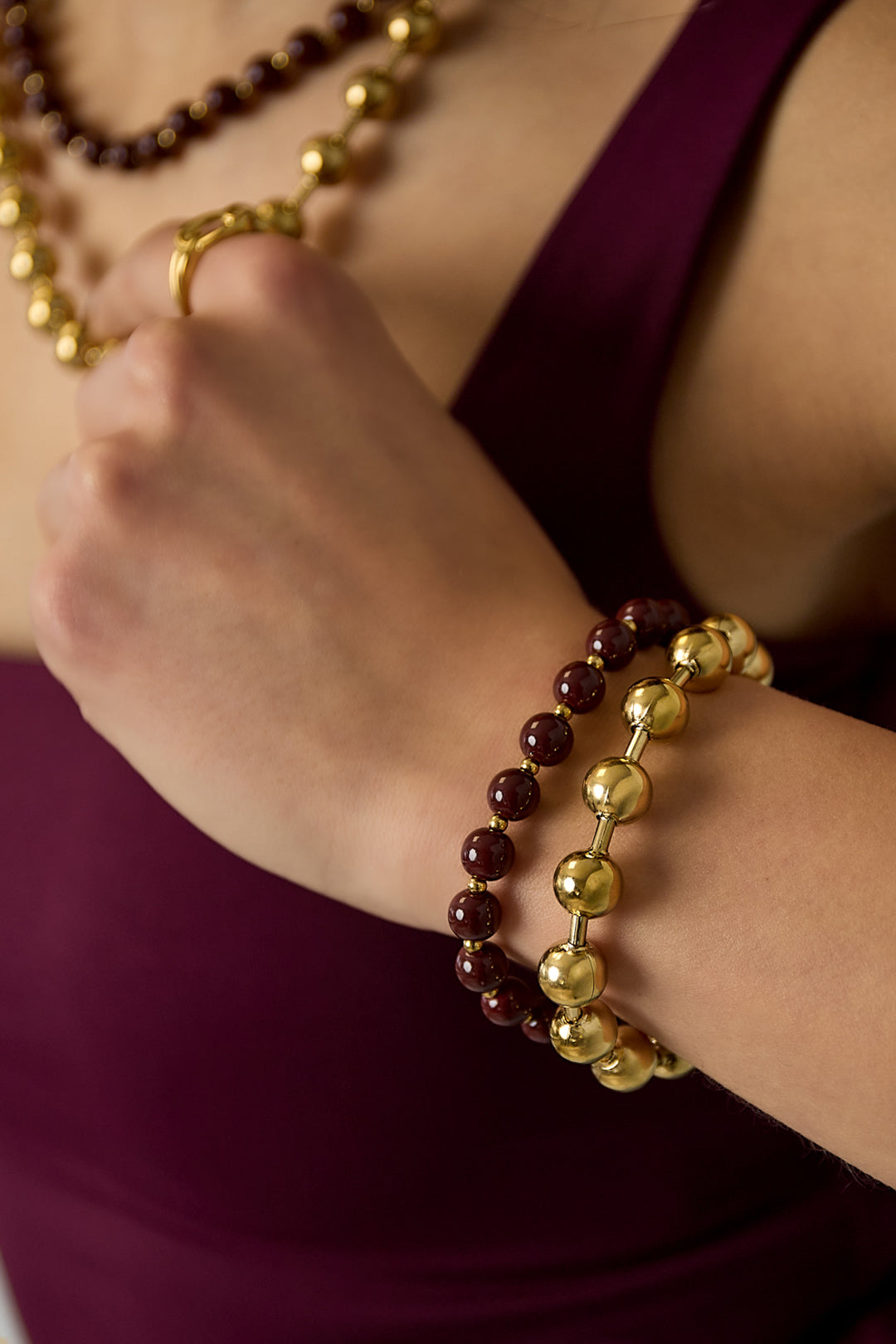 Armband duo kralen lichtblauw