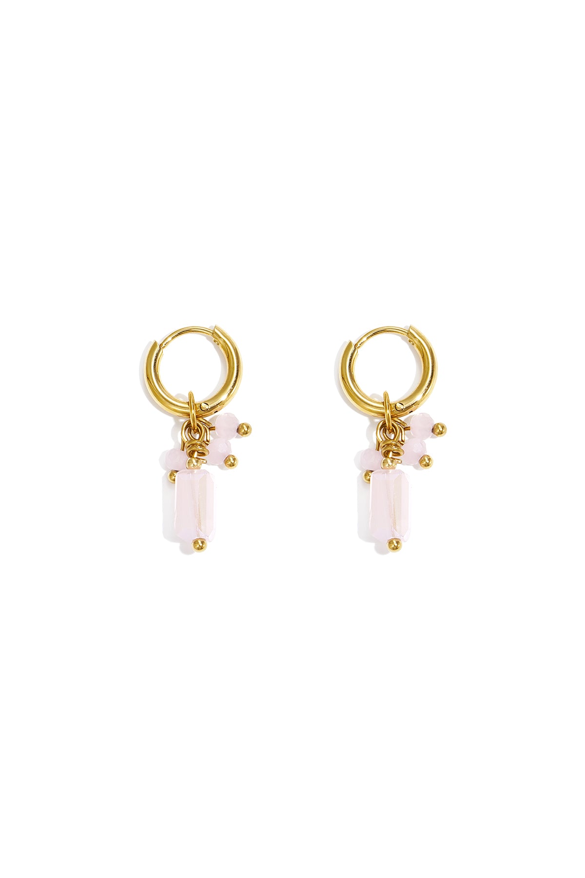 Oorbellen rose quartz