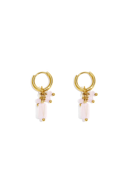 Oorbellen rose quartz
