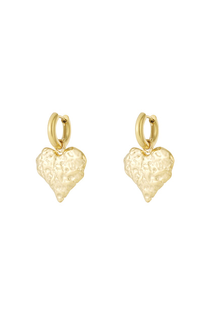 Oorbellen textured heart
