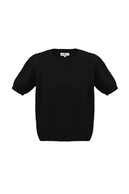 Basic shirt with puffed sleeves black