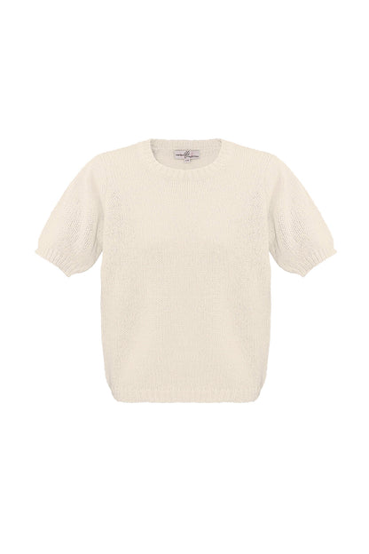 Basic shirt with puffed sleeves beige