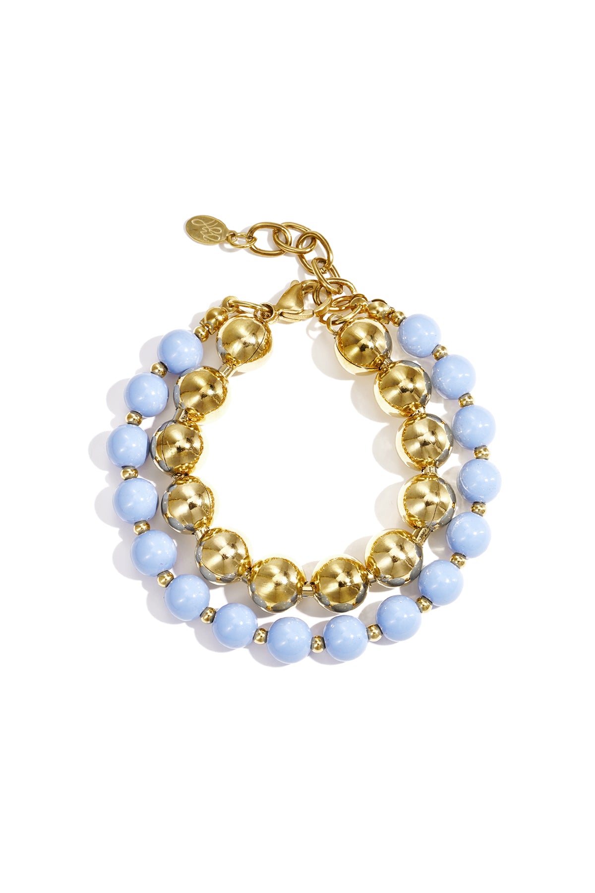 Armband duo kralen lichtblauw