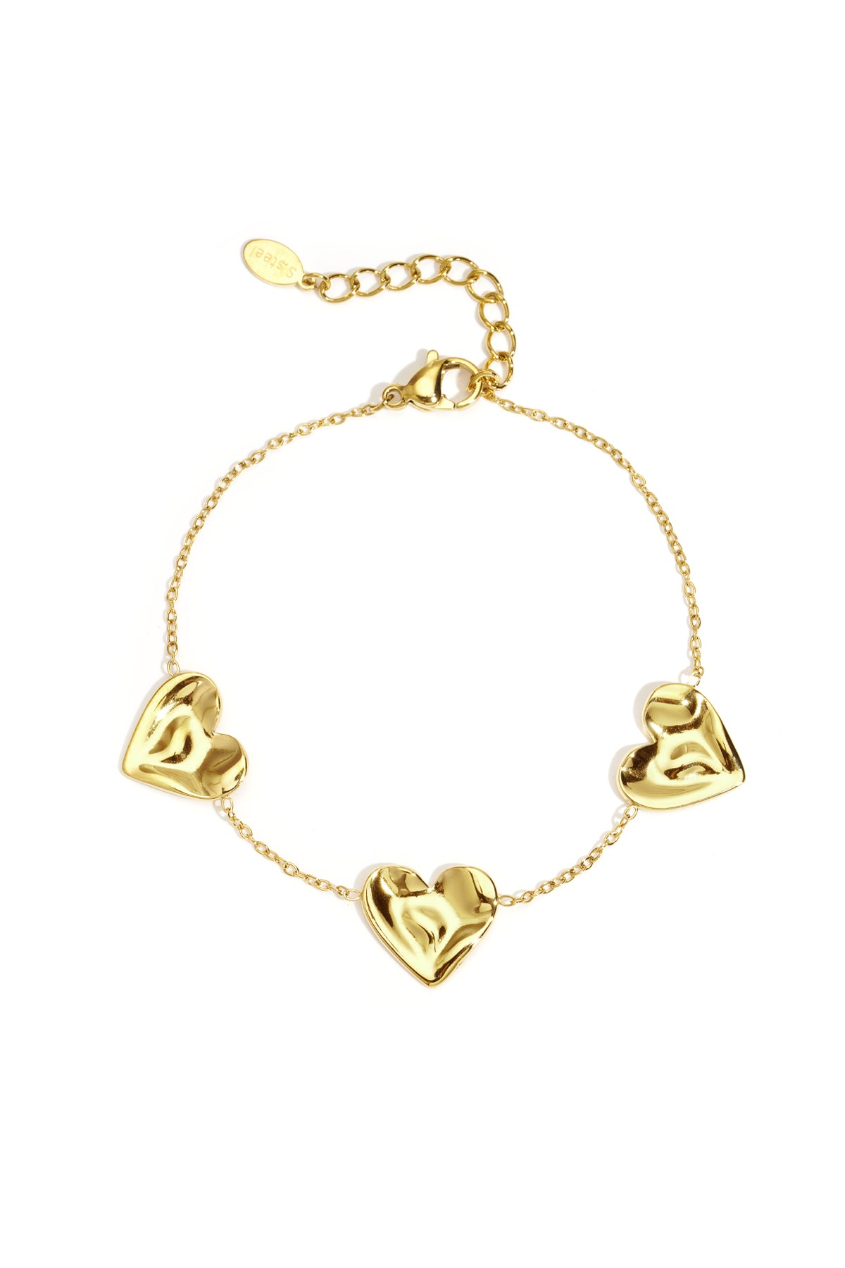 Basic gold hearts bracelet