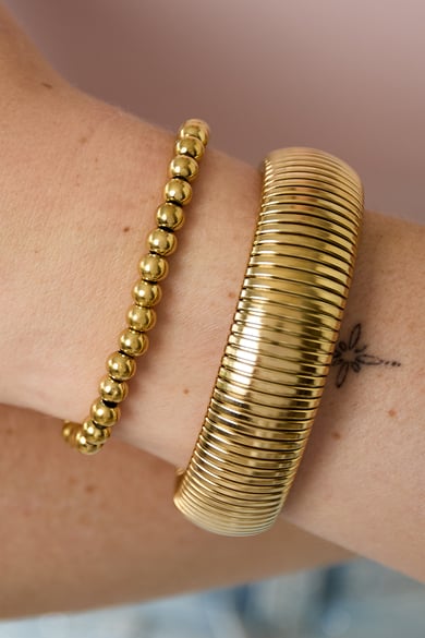Armband grote gouden kralen