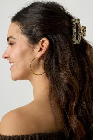 Haarklip panterprint bruin