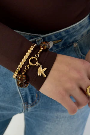 Armband kralen panterprint