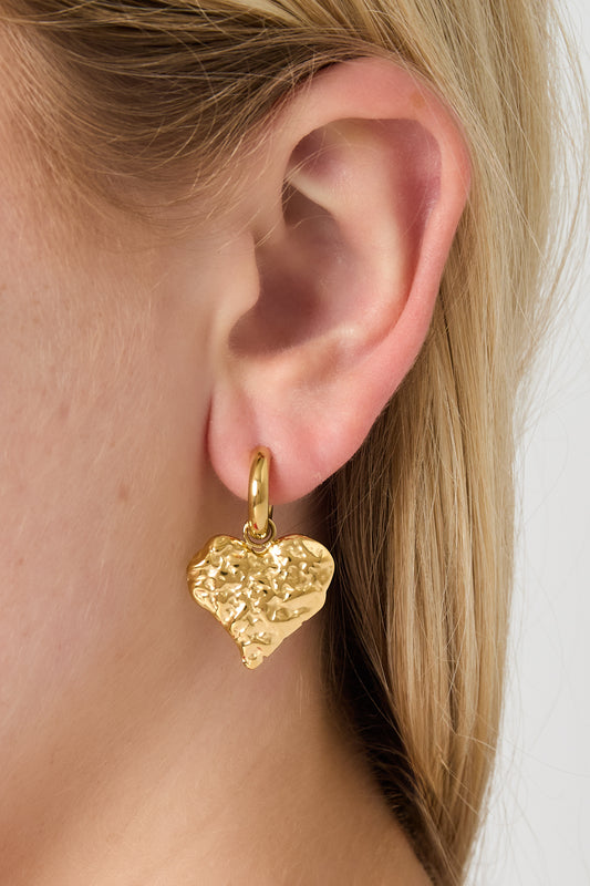 Oorbellen textured heart