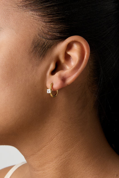 Oorbellen roze diamantjes