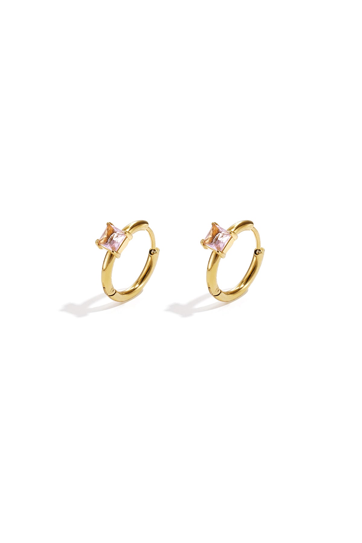Oorbellen roze diamantjes