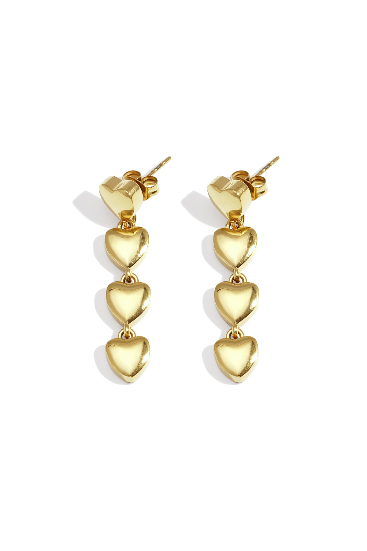 Oorbellen row of hearts