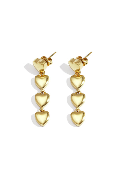 Oorbellen row of hearts