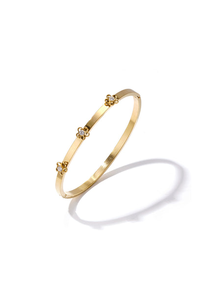 Gold bracelet with rhinestone