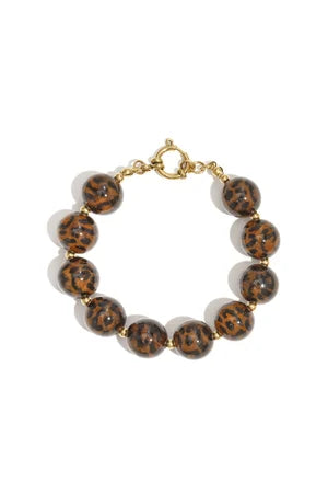 Armband kralen panterprint