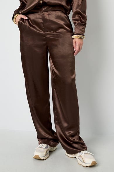 Broek silk bruin